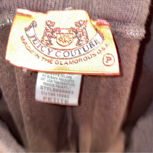 Juicy Couture Womens Track Pants Joggers Brown Velour Pants P - Picture 4 of 9